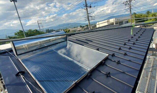 静岡県駿東郡小山町　銅板屋根カバー工事　破風・鼻隠し板金と雨樋交換（4）