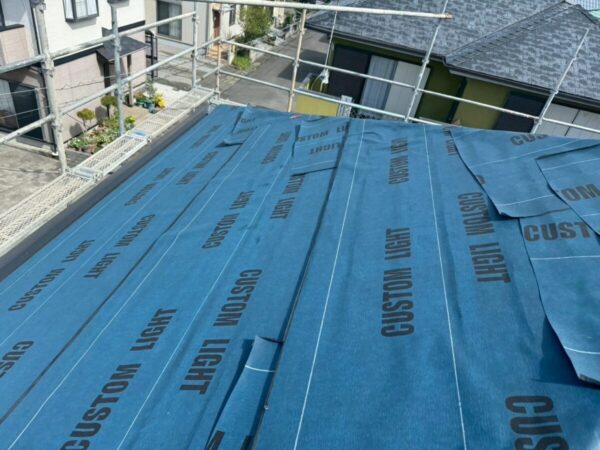 静岡県沼津市　I様邸　屋根カバー工事　ルーフィング敷設の流れ